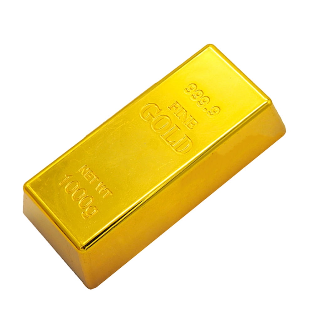 1pc Plastic Gold Bar Simulation Props Party Activity Props Gold Brick