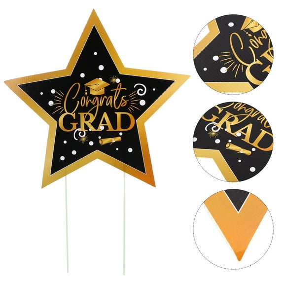1pc Plastic Graduation Garden Yard Signs Outdoor Party Decorative Lawn Sign