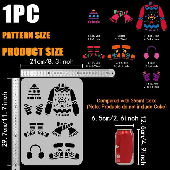 1pc Plastic Hollow Out Drawing Painting Stencils Templates for Painting on Scrapbook Fabric Tiles Floor Furniture Wood Clothes 29.7x21cm