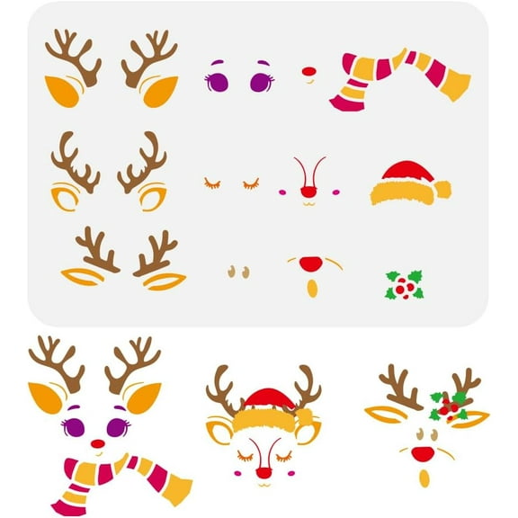 1pc Plastic Hollow Out Drawing Painting Stencils Templates for Painting on Scrapbook Fabric Tiles Floor Furniture Wood Deer 29.7x21cm