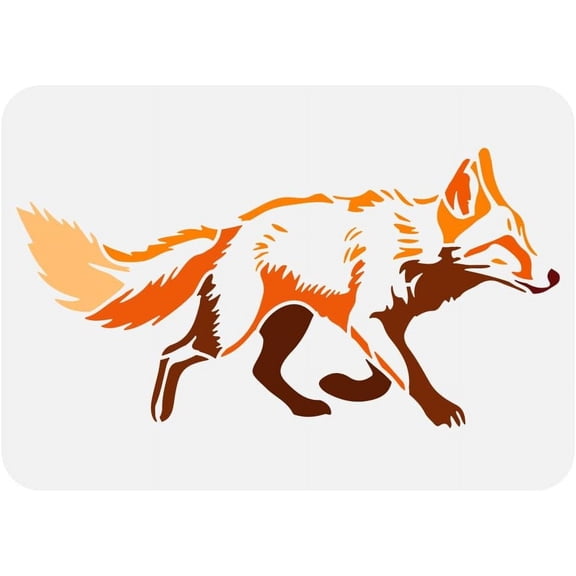 1pc Plastic Hollow Out Drawing Painting Stencils Templates for Painting on Scrapbook Fabric Tiles Floor Furniture Wood Fox 29.7x21cm