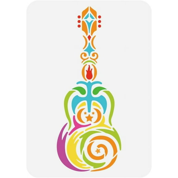 1pc Plastic Hollow Out Drawing Painting Stencils Templates for Painting on Scrapbook Fabric Tiles Floor Furniture Wood Guitar 29.7x21cm
