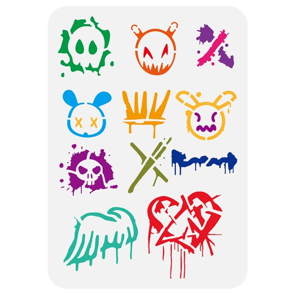 1pc Plastic Hollow Out Drawing Painting Stencils Templates for Painting on Scrapbook Fabric Tiles Floor Furniture Wood Mixed Shapes 29.7x21cm