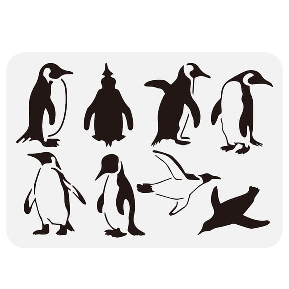 1pc Plastic Hollow Out Drawing Painting Stencils Templates for Painting on Scrapbook Fabric Tiles Floor Furniture Wood Penguin 29.7x21cm Plastic