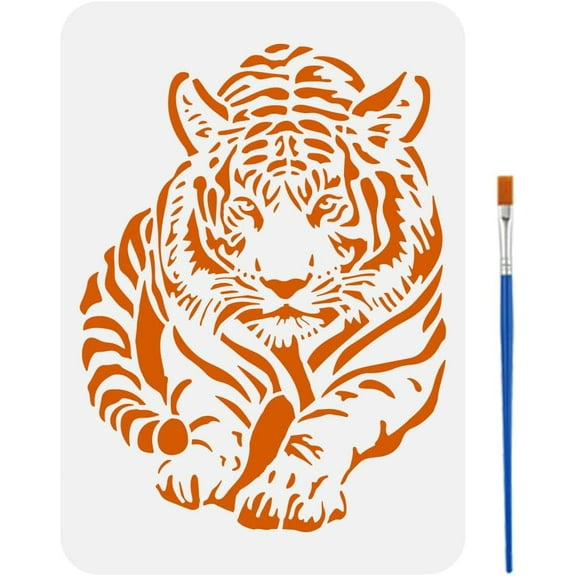 1pc Plastic Hollow Out Drawing Painting Stencils Templates for Painting on Scrapbook Fabric Tiles Floor Furniture Wood Tiger 29.7x21cm