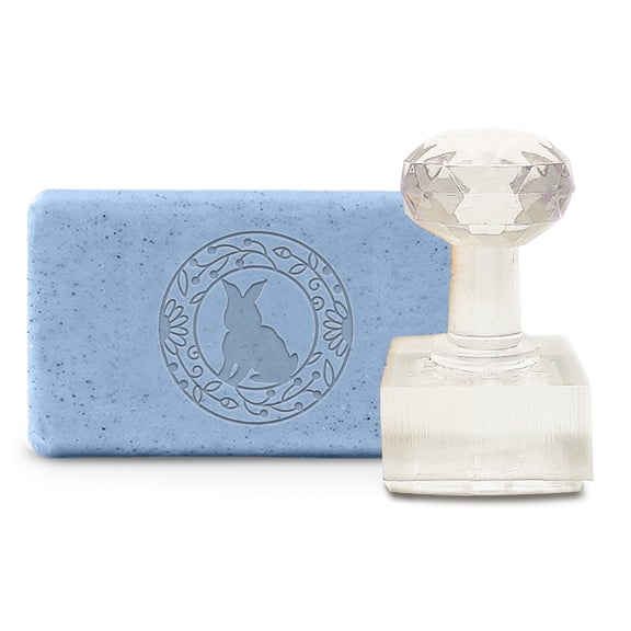 1pc Plastic Stamps DIY Soap Molds Supplies Square Rabbit Pattern 28x28x18mm