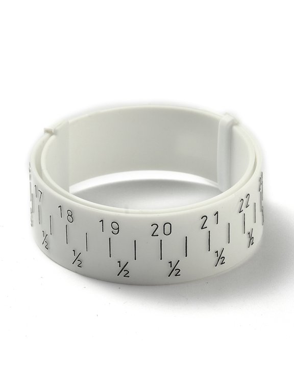 1pc Plastic Wrist Sizer Bracelet Bangle Gauge Sizer Jewelry Wrist Size Measure Tool White 27.2x1.6cm