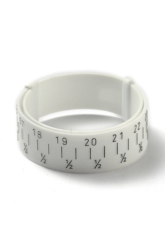 1pc Plastic Wrist Sizer Bracelet Bangle Gauge Sizer Jewelry Wrist Size Measure Tool White 27.2x1.6cm