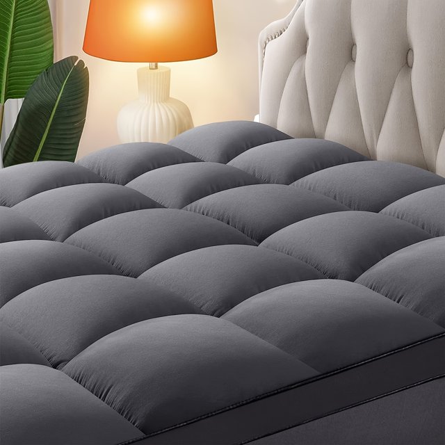 1pc Plush Pillow Top Mattress Topper Cooling Extra Thick Mattress Pad