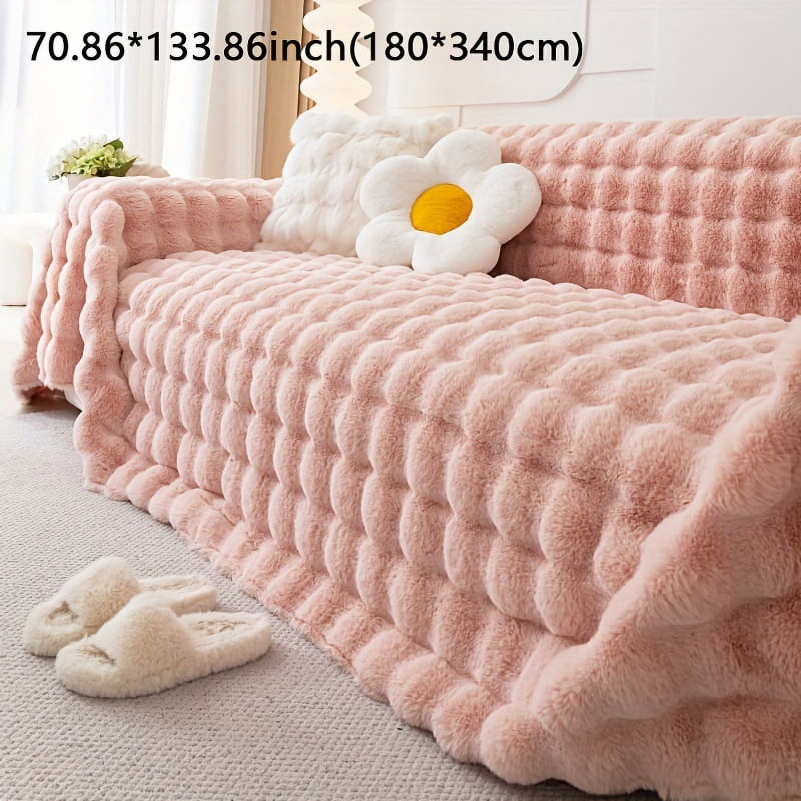 1pc Plush Soft Sofa Cover - Anti-Scratch, Stain Resistant, Easy Clean, Breathable, Durable - Perfect for Bedroom, Office, Living Room, Home Decor Protection