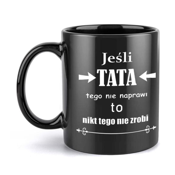 1pc Polish Text Mug 11 Ounce Reusable Ceramic Coffee Cup with Jeli Tata Design Ideal Holiday Birthday Christmas Summer Gifts Hand Wash Only Coffee Bar Accessories Polish Mug Coffe