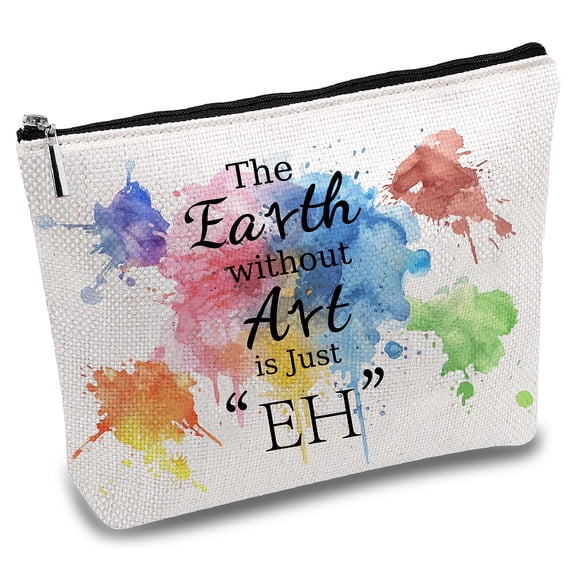 1pc Polycotton Canvas Storage Bags Metal Zipper Pouches Rectangle with Pattern Word for DIY 18x25cm