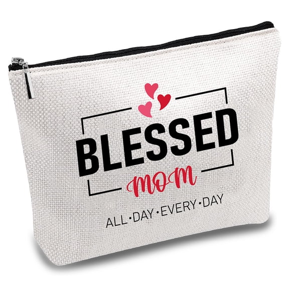 1pc Polycotton Canvas Storage Bags Metal Zipper Pouches Rectangle with Pattern Word