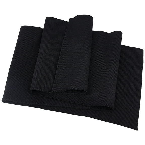 1pc Polycotton Elastic Ribbing Fabric for Cuffs Waistbands Neckline Collar Trim Black 100x20~21x0.14cm