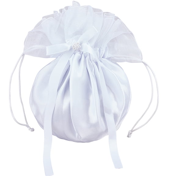 1pc Polyester Bags Wedding Drawstring Storage Bags White 21x32x0.9cm