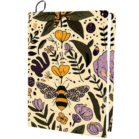 1pc Polyester Book Covers Elastic Notebook Wraps Rectangle Bees 400x250mm