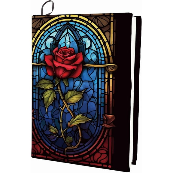 1pc Polyester Book Covers Elastic Notebook Wraps Rectangle June Rose 400x250mm Multi-color
