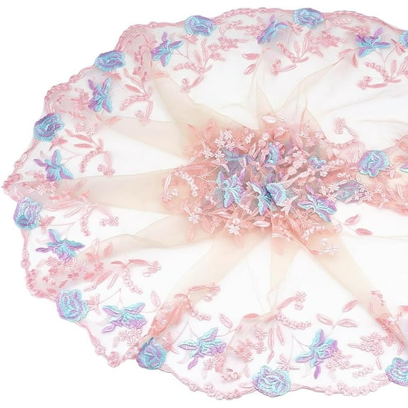 1pc Polyester Fabrics DIY Craft Making Supplies Pink 335x1.5mm 3 yards/pc