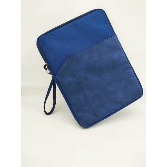 1pc Polyester Material Pink Lightweight Zipper Large Capacity Multi-Layer Electronic Notebook Case - Padded Travel Protective Case for 8" Tablets