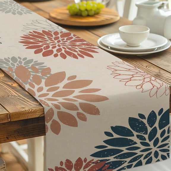 1pc Polyester Tablecloth Table Runners for Party Festival Home Decorations Rectangle Floral 330x1830mm