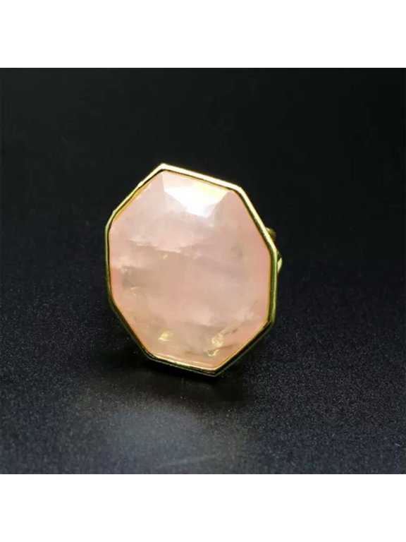 1pc Polygon Chakra Faceted Crystal Ring Gemstone Quartz Jewerly Gifts Adjustable