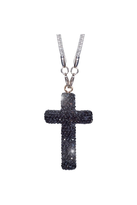 1pc Polymer Clay Rhinestone Pendant Alloy Chain Necklaces Platinum Black 13.11 inch(33.3cm)