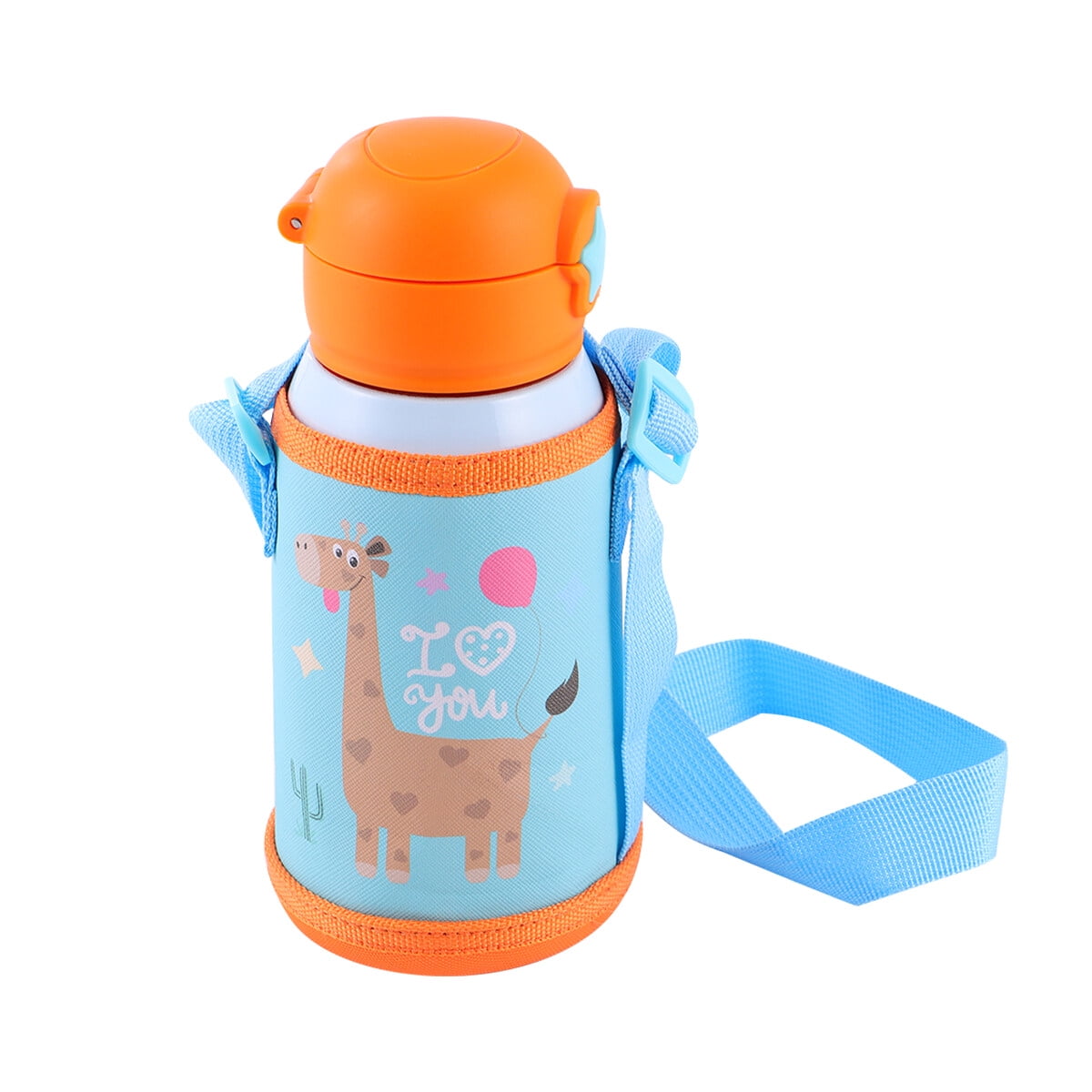 EcoVessel FROST Trimax Stainless Steel Insulated Kids Water Bottle  w/Carrying Handle, Flip Straw Lid, and Silicone Bottle Bumper 12oz (Llama)