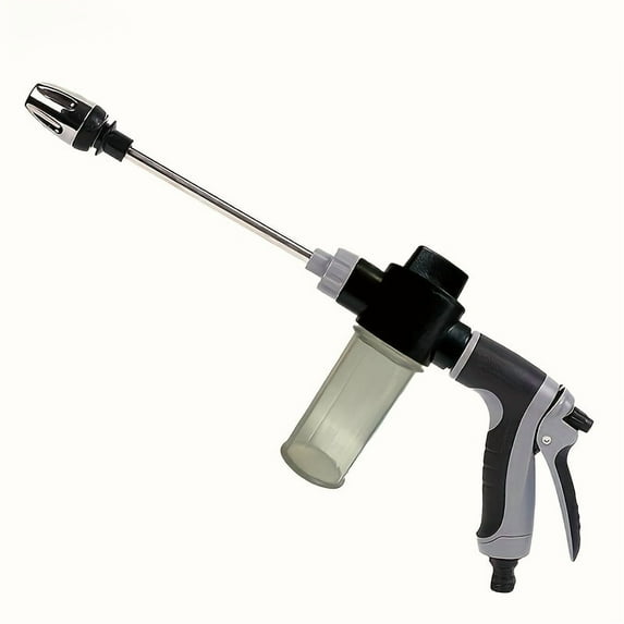 1pc Portable High-Pressure Hose Spray Gun with 3/4" and 1/2" Quick Connect Adapters, Adjustable Thick Rod Spray, Multi-Functional Garden Hose Nozzle|Spray Pattern | Durable Plastic Construction