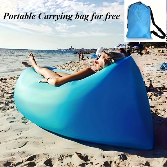 1pc Portable Inflatable Air Sofa Bed - Second Quick Inflate Outdoor Couch for Camping, Beach And Backyard, Waterproof Ultralight Lounge, 396Lbs Capacity for Adults/Family
