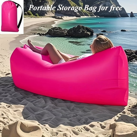 1pc Portable Inflatable Air Sofa Bed - Second Quick Inflate Outdoor Couch for Camping, Beach And Backyard, Waterproof Ultralight Lounge, 396Lbs Capacity for Adults/Family