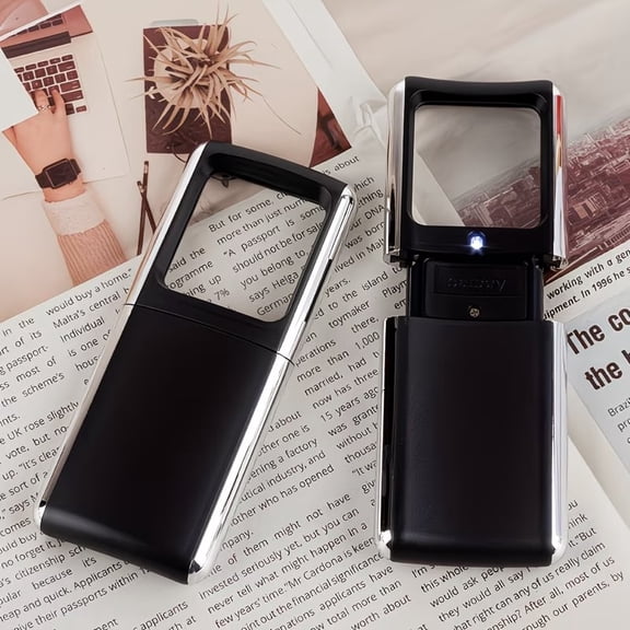 1pc Portable LED Magnifier Mini Night Light Lighting Jeweler Microscope for Book Reading, Newspaper Magnifier with Compatible with Hobby & Craft Use