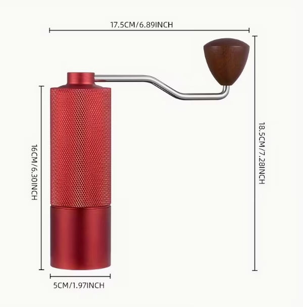 1pc Portable Manual Coffee Grinder - Stainless Steel CNC Burr Mill for Home Use, Ideal for Espresso and Fresh Ground Coffee Beans
