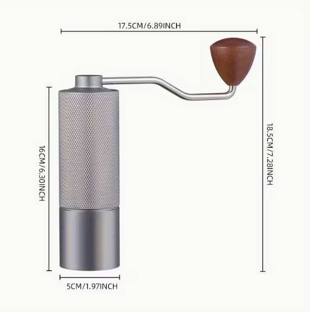 1pc Portable Manual Coffee Grinder - Stainless Steel CNC Burr Mill for Home Use, Ideal for Espresso and Fresh Ground Coffee Beans