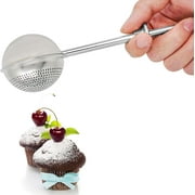 1pc Powdered Sugar Shaker Duster, Stainless Steel Flour Duster with Spring-operated Handle for Sugar Flour and Spices Baking Flour Dispenser
