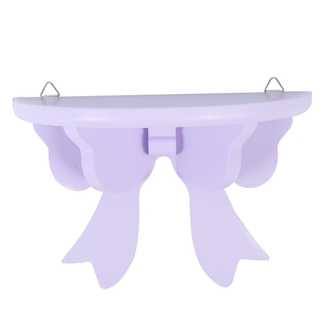 1pc Practical Indoor Wallmounted Rack Bowknot Decor Wooden Storage