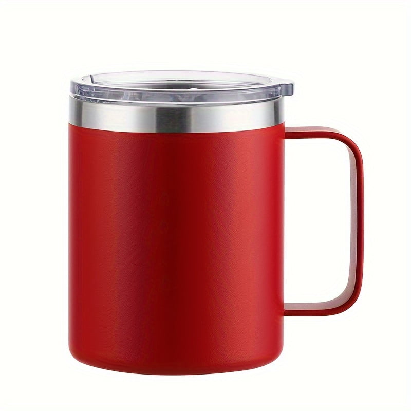 Red 12oz Stainless Steel Insulated Travel Mug with Handle