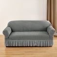 1pc Premium Seersucker Sofa Slipcover Soft, NonSlip, Elastic, Anti