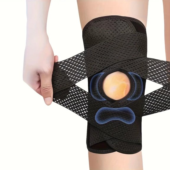 1pc ProCare Knee Brace with Side Stabilizer - Enhanced Compression, Breathable Adjustable Support, Nylon Spandex Blend Material, Unisex Non-Electric Model
