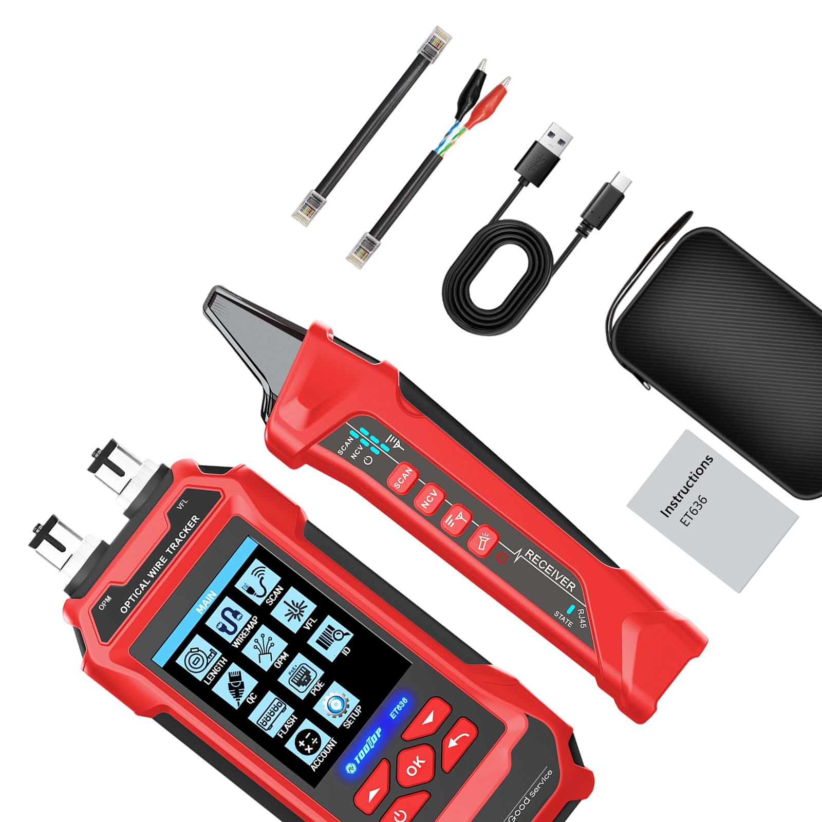 1pc Professional Featuring Cable Tests Tone Tracking Light Power ...