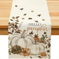 thumbnail image 1 of 1pc Pumpkin Dried Leaves Fall Table Runner Farmhouse Fall Thanksgiving Day Decor for Party Kitchen Dining Home Tablecover Decorations, 1 of 5