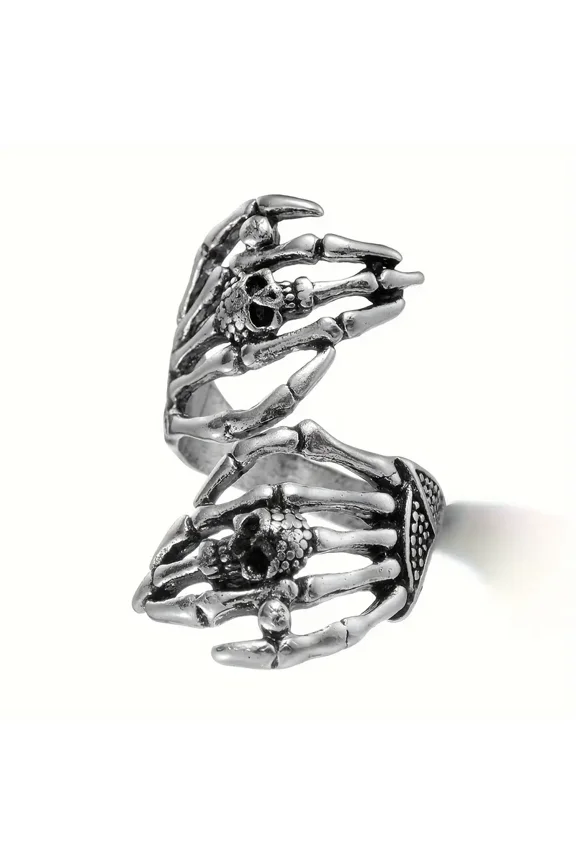 1pc Punk Style Vintage Skeleton Ring - Perfect for Halloween and Everyday Wear