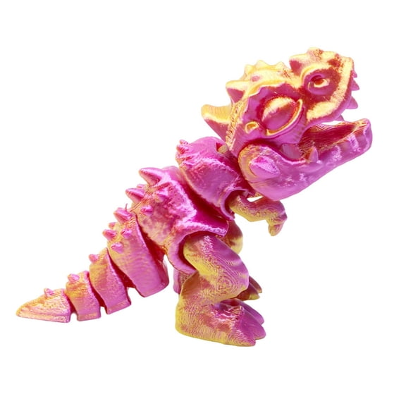 1pc Purple Golden Size: 10*5*8cm 3D Printed Dinosaur Figurine, Articulated Tyrannosaurus Rex Model, Joint Gift