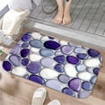 thumbnail image 1 of 1pc Purple and White Stones Absorbent Non-Slip Bathroom Thickened Flannel Rug Decor,Soft,Quick Drying,Suitable For Indoor/outdoor Use,Bathrooms,Bedrooms,Kitchens,Terrace,Laundry Rooms,16"x24", 1 of 9