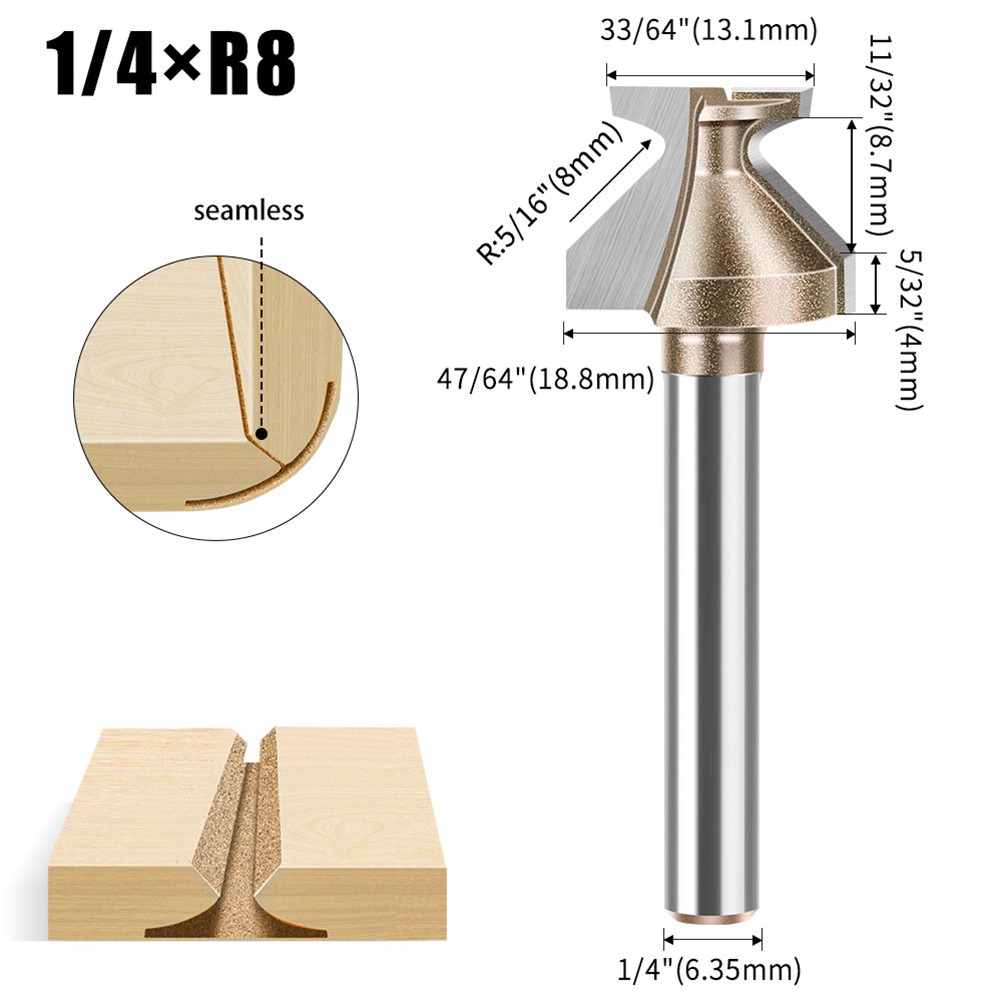 Gold Router 1pc R8 Arcs Bending Integrated Router Bit Gold Router Bit For ...