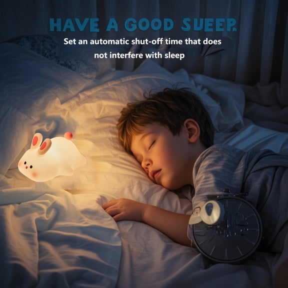 1pc Rabbit Night Light, Cute Big Face Bunny Night Light, Kids Room Decorative Ambient Lamp, Rechargeable and Dimmable LED Touch Bedside Lamp for Bedroom, Living Room, Nursery