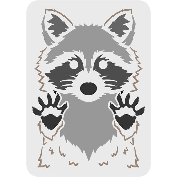 1pc Raccoon Stencil 11.7x8.3inch Reusable Painting Template DIY Craft Woodland Animal Stencil for Wall Floor Furniture Wood and Paper diy