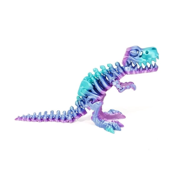 1pc Rainbow Candy Size: 13cm 3D Printed Tyrannosaurus Rex Dinosaur Skeleton Deformable Figurine, Gift, Craft, Skull Dragon
