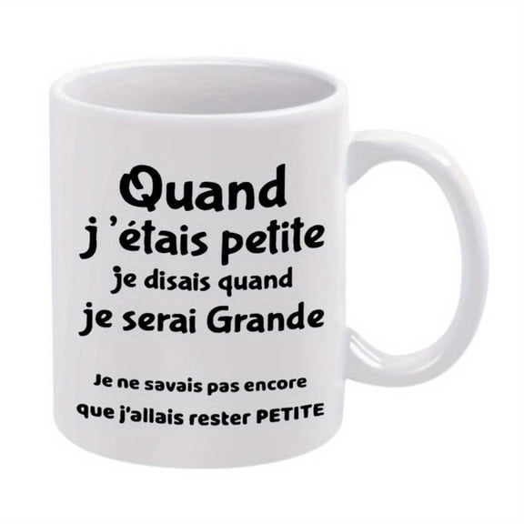 1pc Reading Mug 11oz Ceramic Coffee Cup with French Quote Hand Wash Only Lovers Birthday Christmas Summer Holiday Lover Gifts Playful Design Durable Drinkware