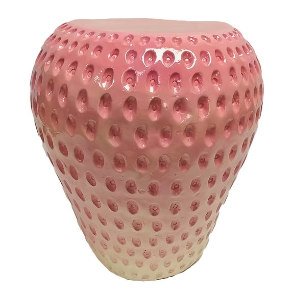 1pc Realistic Strawberry Stool - Red Resin Garden Decor, Heavy-Duty, Indoor/Outdoor Use for Patio, Kitchen, Party, Decorative Side Table/Stand, Strawberry-Themed​