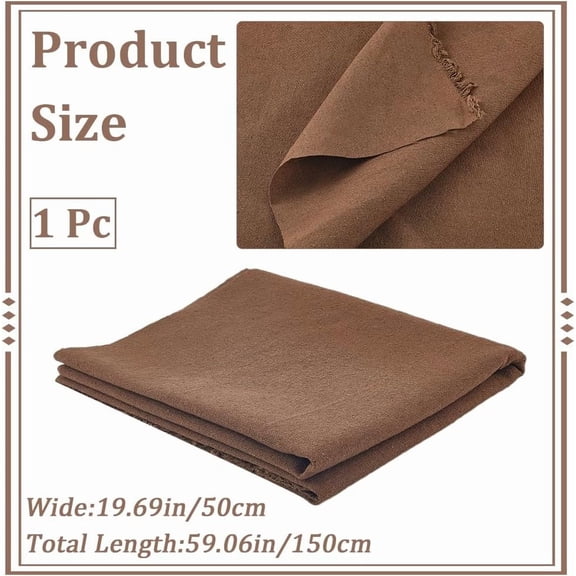 1pc Rectangle Linen Fabric Clothing Accessories Coconut Brown 500x1500x0.5mm